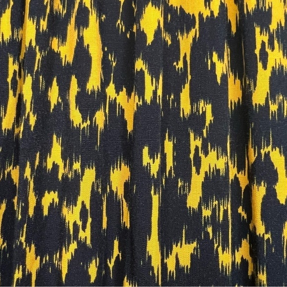 Who What Wear Textured Animal Print Ruffle Dress M 8 10 Black Gold Midi Vacation - Picture 12 of 16